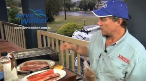 Haines Hunter MD John Haber displays a 760 prototype hull.